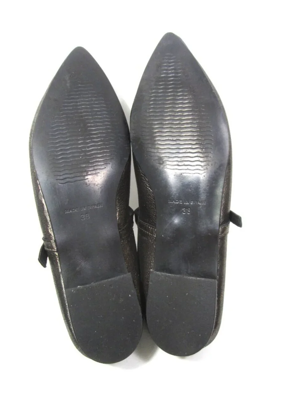 Anthropologie Maypol Size 38 Rota Percival Metallic Flats Black Bronze